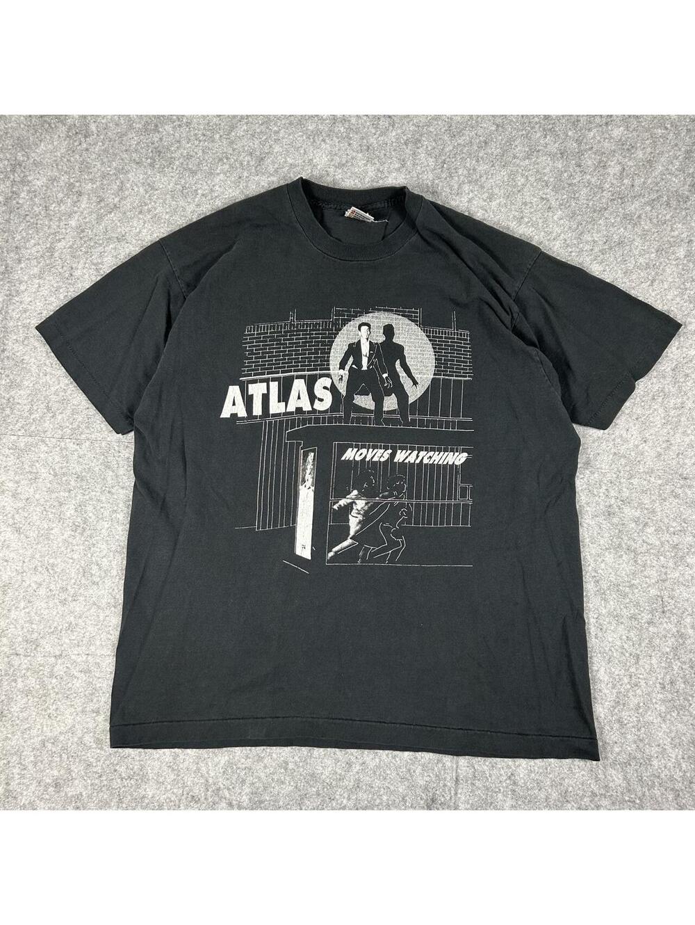 Vintage 1980/90s Single Stitch Atlas Moves Watching Movie Promo T-Shirt Size XL